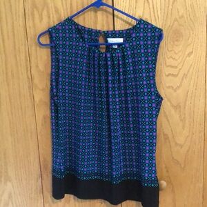 Calvin Klein Blue Sleeveless Blouse size Large